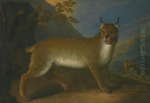 A Wild Lynx In A Landscape by Heinrich Lihl
