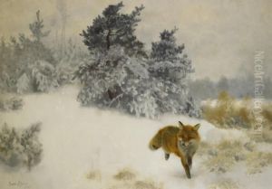 Rav I Vinterlandskap by Bruno Andreas Liljefors