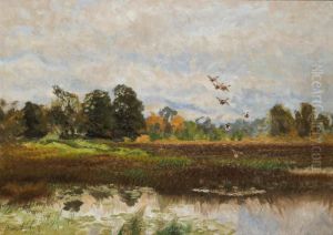 Landskap Med Lyftande Grasander by Bruno Andreas Liljefors