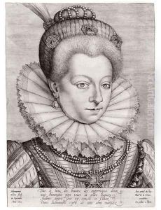 Portrait of Catherine Henriette de Balzac dEntragues (1579-1633), marquise de Verneuil, 1600 by Hieronymus or Jerome Wierix