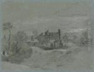 A Cottage In A Wooded Landscape by John Linnell