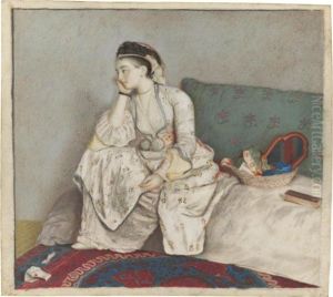 A Pensive Woman On A Sofa by Etienne Liotard