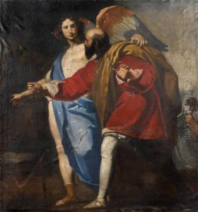 L'ange Guidant Loth A Fuir Sodome by Lorenzo Lippi