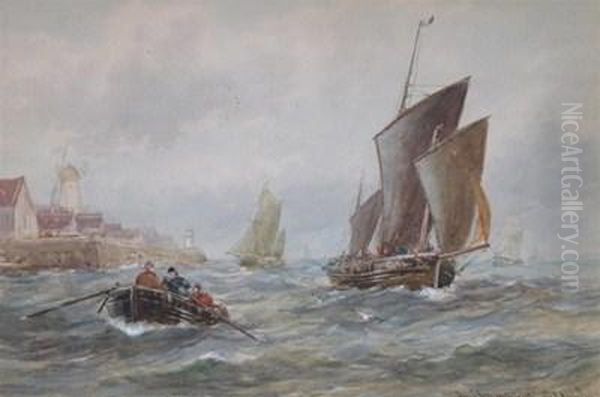 Herring Boats Returning To Port; French Barges Coming In Littlehampton - view 1