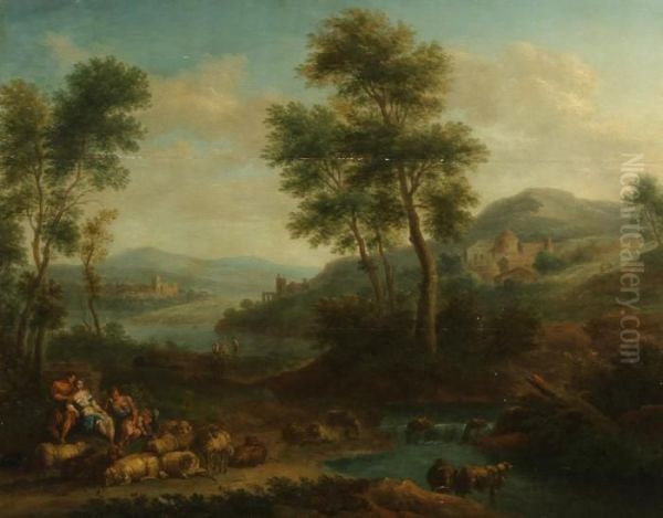Sheepherders In A Landscape - view 1