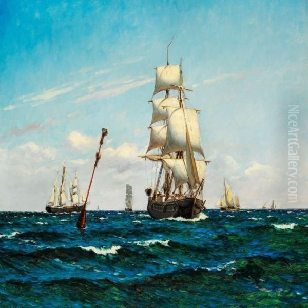 Numerous Sailing Ships At Sea - view 1