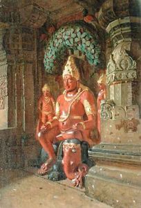 Vishnu Statue in the Indra Temple, 1874 by Piotr Petrovitch Weretshchagin