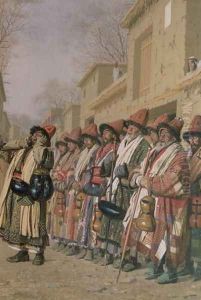 Dervishes Chorus Begging Alms in Tashkent, 1870