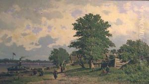A View of the River Volga by Piotr Petrovitch Weretshchagin