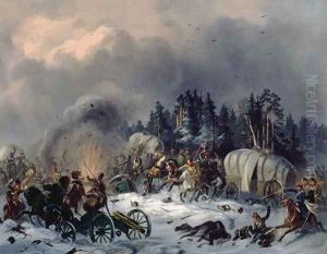 Scene from the Russian-French War in 1812