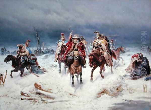 French Forces Crossing the River Berezina in November 1812, 1891 - view 1