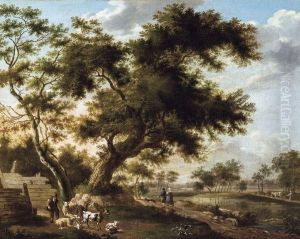 Paysage Anime Avec Promeneurs by Jan Looten