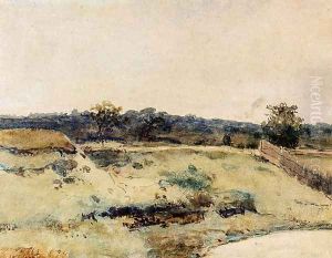 A Summer Landscape With Figures On A Path by Jan Hendrik Weissenbruch
