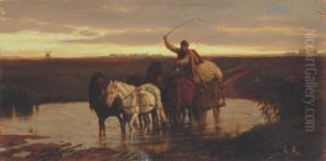 Dusk With Horse-cart, About 1870