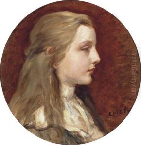Blond Girl In White Blouse (portrait Of Ilonka Sandor)