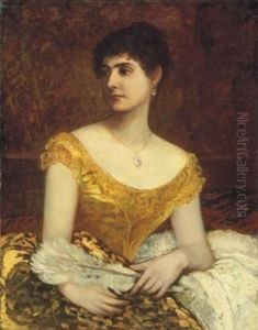 Lady With A Fan by Karoly Lotz