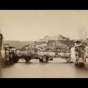 Verona Il Ponte Nuovo Con Castel San Pietro by Moritz Eduard Lotze