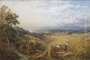 Harvesting Near Box Hill, Surrey by George Lucas