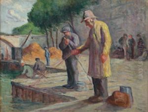Pecheurs Sur Les Quais De Seine by Maximilien Luce