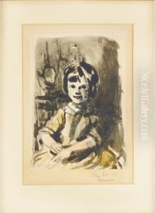 Portrait Of A Seated Young Girl by George Luks