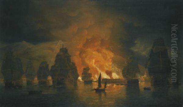The Bombardment Of Algiers, 27th August 1816 by Thomas Luny
