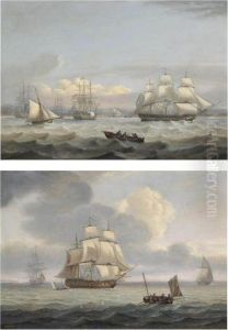 A Squadron Of The Blue Lying Off
Portsmouth With A Flagship Signalling To A Passing Royal Navy
Two-decker thumbnail