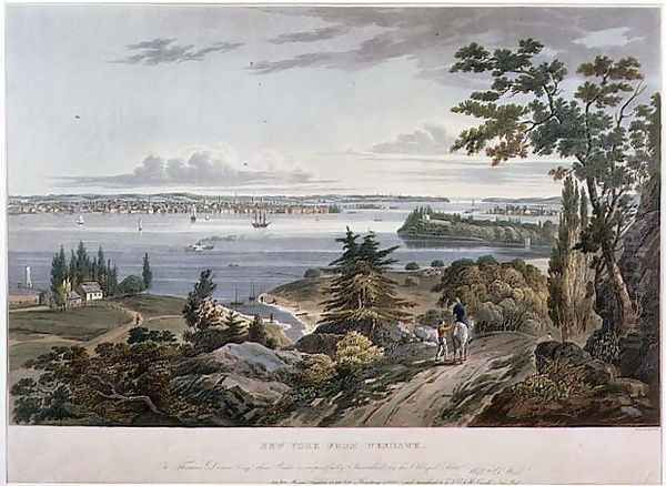 New York from Weehawk, engraved by I. Hill, 1820-3 - view 1