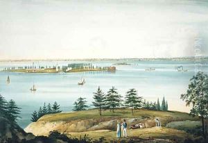 The Bay of New York and Governors Island Taken from Brooklyn Heights by William Guy Wall
