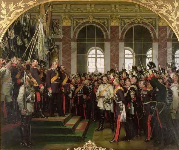 The Proclamation of Wilhelm as Kaiser of the new German Reich, in the Hall of Mirrors at Versailles on 18th January 1871, painted 1885 2 - view 1