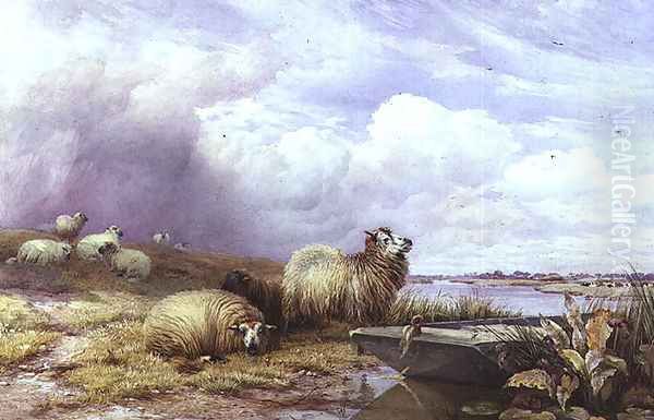 A Landscape with Sheep and boat, 1866 - view 1