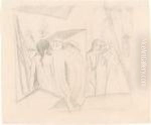 Funf Madchen An Der Altane by August Macke