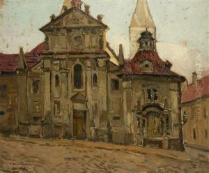 The Facade Of St. George""""s Monastery At Prague Castle