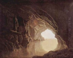 Cave in the evening by Joseph Wright