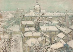 ville Enneigee by Gustave Madelain