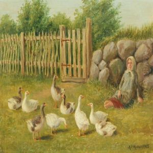 En Flok Gaes by Andreas Peter Madsen