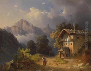 Mountain Scene With Approaching Storm by Edmund Mahlknecht