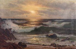 Vagues Au Crepuscule, Au Bord De La Cote Vagues Au Crepuscule, Au Bord De La Cote