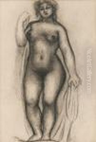 Femme Nue A La Draperie - view 1
