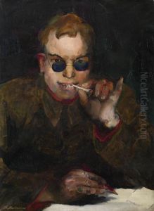 Portrait Of A Young Man In Blue Spectacles Portrait Of A Young Man In Blue Spectacles