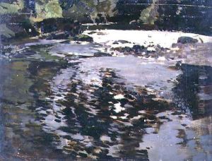 Sunlight reflected upon a wide riverscape by Harry Watson