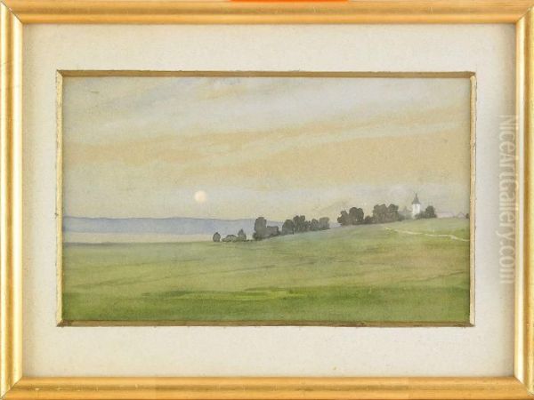 Tillskriven, Landskap, Akvarell, 12,5x21 - view 1