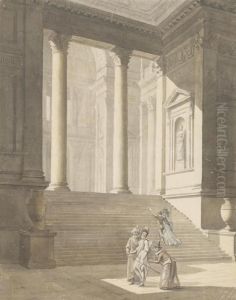 A Scene From The Commedia Del'arte by Thomas The Younger Malton