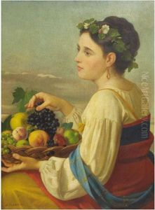 Muchacha Con Frutas by Antonio Mancini
