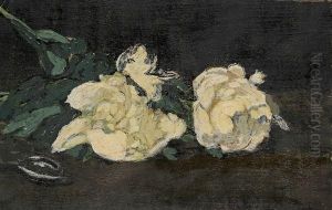 Pivoines Blanches Et Secateur by Edouard Manet