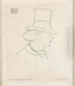 Baudelaire De Profil En Chapeau by Edouard Manet