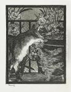 Le Chat Et Les Fleurs by Edouard Manet