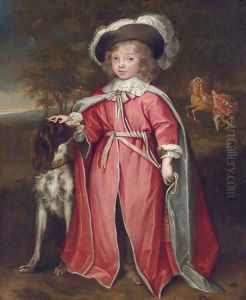 Portrait of a boy, possibly Philip, 7th Earl of Pembroke (1652-1683), full-length, in robes of the Order of the Bath, with his hound