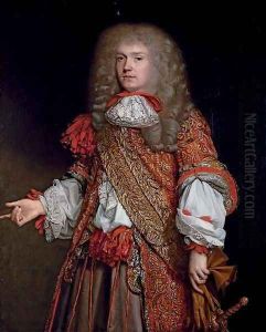 Portrait of Sir Edward Turner (1642-1721), three-quarter-length, in a red coat with gold embroidery and lace collar and cuffs
