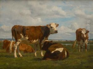 Vaches Au Paturage by Adolphe Charles Marais