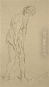 A Study Of A Nude Girl by Josef Maratka